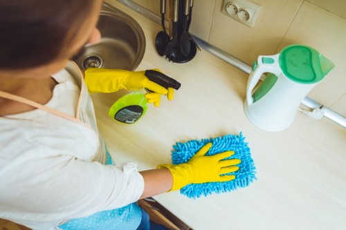 Local SE23 cleaners carrying out a top-to-bottom deep clean in a flat