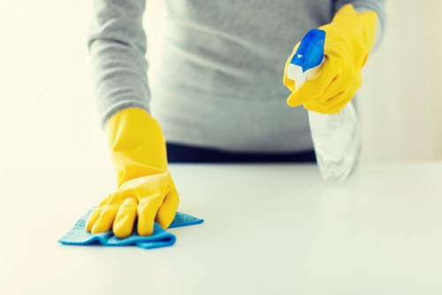 Local cleaning team carrying out end of build cleaning in a SE23 property