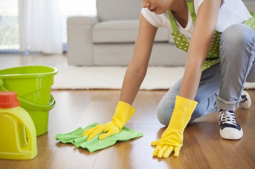 Cleaner maintaining stairs and landing in a shared SE23 property